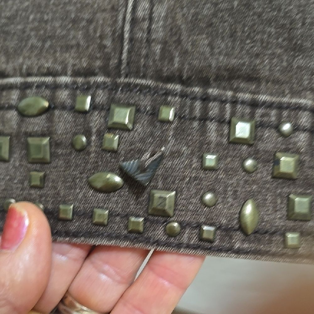 DG2 by Diane Gilman Brown Denim Vest Sleeveless Casual M - Picture 5 of 10